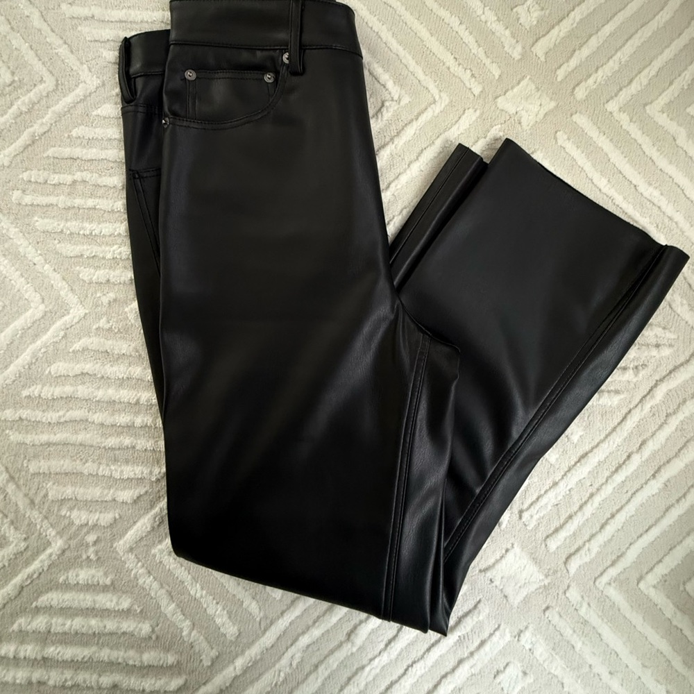 Zara Black Faux Leather Pants